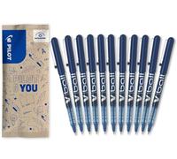 PILOT - Set di 10+1 in omaggio V-Ball 05 - Penna Roller a inchiostro liquido - Scrittura fluida e precisa - Asciugatura rapida - Blu - Punta fine