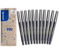 PILOT - Set di 10 +1 Omaggio Fineliner - Penne a Feltro - Punta Fine con Inchiostro Liquido - Tratto Scorrevole - Asciugatura Rapida - Nero - Punta Media