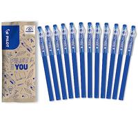 Pilot - Set di 12 FriXion Ball Stick - Penna a Inchiostro Termosensibile Cancellabile - La FriXion economica - Blu - Punta Media