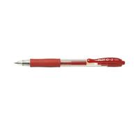 PILOT Set di 12 penne a sfera con inchiostro gel G2 05, punta sottile, colore: Rosso