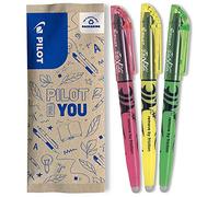 PILOT - Set di 3 FriXion Light - Evidenziatori Cancellabili in Colori fluorescenti - 1 giallo, 1 Verde, 1 Rosa - Punta a scalpello per tratti fini o larghi.