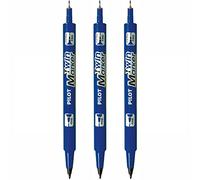 PILOT - Set di 3 marcatori TWIN MARKER indelibile blu 2 punte testate sottili e medie