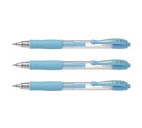 Pilot - Set di 3 penne a inchiostro gel G2 07, Blu pastello