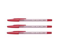 Pilot Set di 3 penne a sfera BP-S-F, punta sottile, colore: Rosso