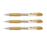 Pilot Set di 3 penne a sfera con inchiostro gel G2 07 Metallic, oro
