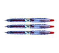 PILOT Set di 3 penne a sfera in gel B2P, punta media, colore: Rosso