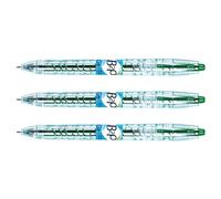 Pilot - Set di 3 penne a sfera inchiostro gel B2P Begreen Pte fine verde