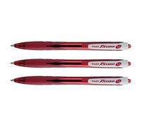 PILOT Set di 3 penne a sfera REXGRIP BEGREEN a punta media 1.0, colore: Rosso