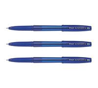 PILOT Set di 3 penne a sfera Super GRIP G con cappuccio punta media blu