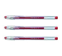 PILOT Set di 3 penne gel G-1 punto fine 0,5 mm, tracciate 0,3 mm, colore: rosso