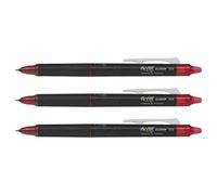 PILOT Set di 3 penne roller cancellabili FRIXION POINT CLICKER a punta sottile, colore: Rosso