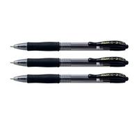Pilot Set di 3 penne roller con inchiostro gel G-2, punta larga, 1 mm, colore: nero