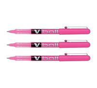 PILOT Set di 3 penne roller V Ball VB5 inchiostro liquido Pte metallo sottile rosa