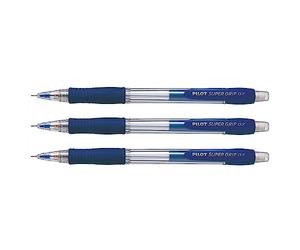 PILOT Set di 3 portamine SupergrIP H187 0,7 mm ricaricabile blu