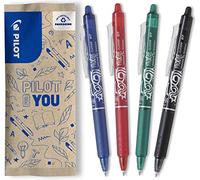PILOT - Set di 4 FriXion Ball Clicker 07 - Penna Cancellabile Termosensibile - Penna roller a scatto e Ricaricabile - Nero, Blu, Rosso e Verde - Punta Media