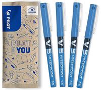 Pilot Hi-Tecpoint V5 - Penna a inchiostro liquido, confezione da 4 pz, colore: BLU