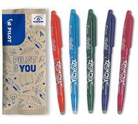 PILOT - Set di 5 FriXion Ball 07 - Penna roller Cancellabile con Inchiostro Termosensibile - Ricaricabile con plastica riciclata - Arancione, Turchese, Blu, Verde, Rosa - Punta Media