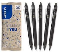 PILOT - Set di 5 FriXion Point Clicker 0,5 - Penna a Sfera a Inchiostro Termosensibile Cancellabile - Nero - Penna Ricaricabile - Punta Fine