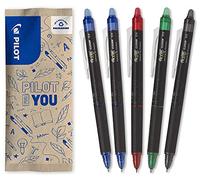 PILOT - Set di 5 FriXion Point Clicker 05 - Penna Cancellabile con Inchiostro Termosensibile - Penna roller a scatto e Ricaricabile - 2 Blu, 1 Rosso, 1 Verde, 1 Nero - Punta Fine e precisa