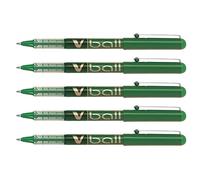 Pilot Set di 5 penne roller V Ball VB7 inchiostro liquido Pte metallo medio verde