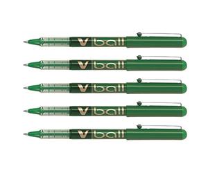 Pilot Set di 5 penne roller V Ball VB7 inchiostro liquido Pte metallo medio verde