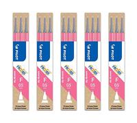 PILOT Set di 5 set di 3 ricariche FriXion Point (BLS-FRP5), punta fine, colore: Rosa