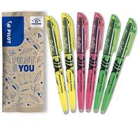 PILOT - Set di 6 FriXion Light - Evidenziatori Cancellabili in Colori fluorescenti - 2 Gialli, 2 Rosa, 2 Verdi - Punta a scalpello per tratti fini o larghi