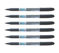 PILOT Set di 6 pennarelli permanenti SCAN EF punta in fibra extra sottile, colore: nero