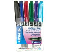 Pilot - Set di 6 Penne a Pennarello V-Sign - Penna a Inchiostro liquido dal tratto perfettamente scorrevole - Inchiostro luminoso - Nero, Blu, Rosso, Verde, Viola, Turchese - Punta Media