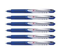 PILOT Set di 6 penne a rullo retrattile V-BALL 7 RT punta media, colore: Blu
