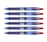 PILOT Set di 6 penne a sfera con inchiostro gel B2P, punta media, colore: Rosso