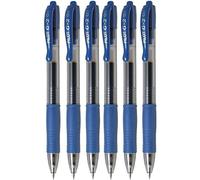 PILOT Set di 6 penne a sfera con inchiostro gel G2 07, punta media, colore: Blu
