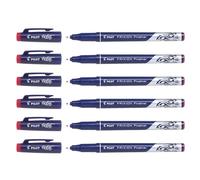 PILOT Set di 6 penne in feltro Fineliner FRIXION cancellabili, colore: Rosso