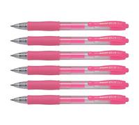 PILOT Set di 6 penne roller inchiostro gel G2 07 punta media neon rosa