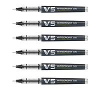 PILOT Set di 6 rulli ricaricabili V5 inchiostro liquido nero Begreen punta fine
