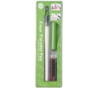 Pilot Pack di penna stilografica Parallel Pen da 38 mm - Punta in acciaio - Corsa da 38 mm - 2 ricariche kit per la pulizia interna ed esterna - Colore nero/rosso
