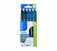 Pilot - Set di penne a sfera cancellabili "Frixion Ball", 2 nere, 2 blu, 1 verde, con punta di 0,7 mm
