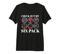 Pilot Six Pack Aviation Simulazione di Volo Aviator Aircraft Maglietta Premium