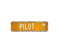 Pilot Street Sign Pilot Gift Profession Cartello in alluminio 7,6 x 30,5 cm personalizzato resistente alle intemperie metallo latta cartello elegante decorazione per casa, cucina, giardino, grotta