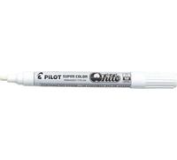 Pilot Super Color Permanent Marker - Punta in poliacetale da 45 mm - Inchiostro molto denso e opaco - Corpo in metallo - Colore bianco