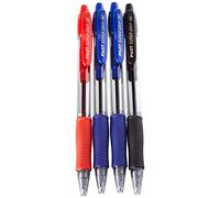 PILOT Supergrip - Penna a sfera retrattile, inchiostro a base olio, multicolore, blu, nero, rosso, confezione da 4 pezzi (confezione da 1)