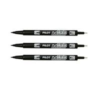 Pilot Twin - Pennarello marcatore permanente per CD e DVD, punta Fine/Media, colore: Nero