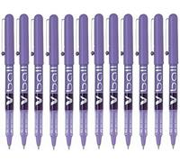 Pilot V Ball 5 - Penne roller con inchiostro liquido, punta ultra fine: 0,5 mm, 12 pezzi, colore viola