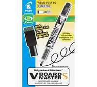 Pilot v-board - S 3.5 mm punta extra fine, pennarello per lavagna magnetica con cancellino, colore: Nero (Confezione da 10)