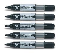 Pilot V Boardmaster Begreen - Set di 5 evidenziatori da tavola, colore: Nero