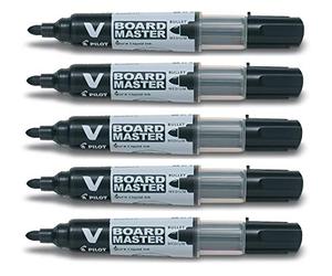 Pilot V Boardmaster Begreen - Set di 5 evidenziatori da tavola, colore: Nero