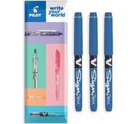 PILOT V Sign Pen - Pennarelli a punta fine, punta da 2,0 mm, spessore tratto 0,6 mm, confezione da 3 (blu) in confezione regalo