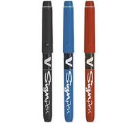 PILOT V Sign Pen - Pennarelli a punta fine, punta da 2,0 mm, spessore tratto 0,6 mm, confezione essenziale, nero, blu e rosso (3)