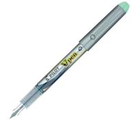 Pilot V4 - Penna stilografica usa e getta con fusto argentato, confezione da 12 pezzi, colore: Verde