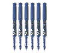 Pilot V7 Hi-Tecpoint Cartridge System - Penna roller a punta media (confezione da 6), blu